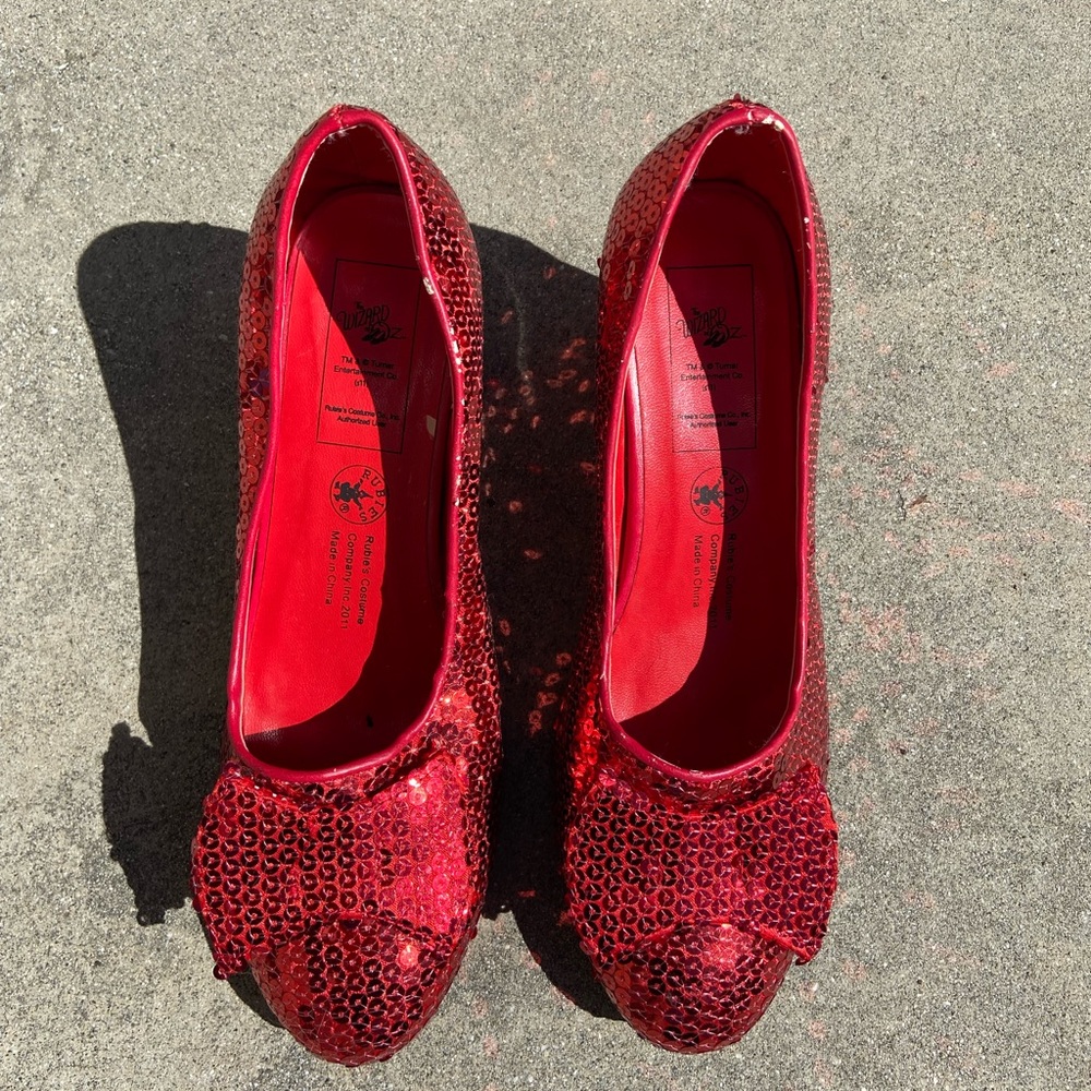 Red Sequin Bow Women's Shoes